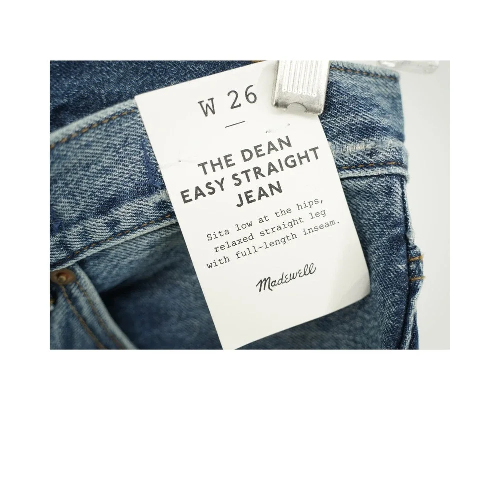Madewell High Rise Straight‎ Leg Jeans Womens 25x30 Blue Tie Dye Wash NWT